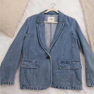 Abercrombie & Fitch Oversized Denim Blazer Jacket in Size XS